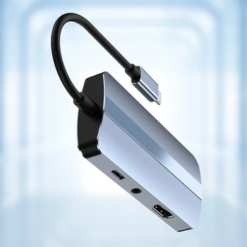 7 в 1 Многопортовый Адаптер PD 100 Вт USB C Разветвитель Док-станции USB 3,0/2,0 1080P VGA 4K HDMI-Совместимый Порт для MacBook Windows