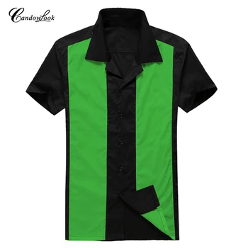 Candowlook/ Рубашки больших размеров, новое поступление, хлопковая мужская повседневная рубашка с изумрудным и черным переплетением, мужская Camisa Masculina с коротким рукавом