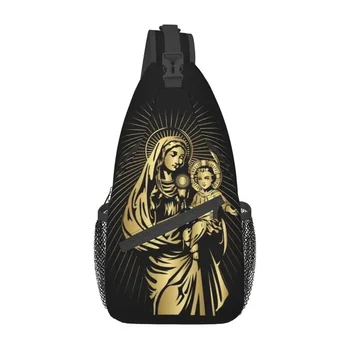 The Virgin Mary Sling Нагрудная Сумка Индивидуальный Христианский Мексиканский Рюкзак Через Плечо для Мужчин, Дорожный Походный Рюкзак