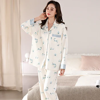 Пижамы для беременных женщин Пижамы для беременных и кормящих Весна Осень Пижамы для беременных и кормящих