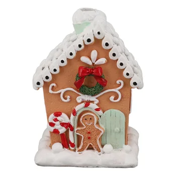 Рождественский Пряничный домик Классическое Изысканное украшение столешницы Рождественского домика из смолы 8x9,5x13 см для подарка